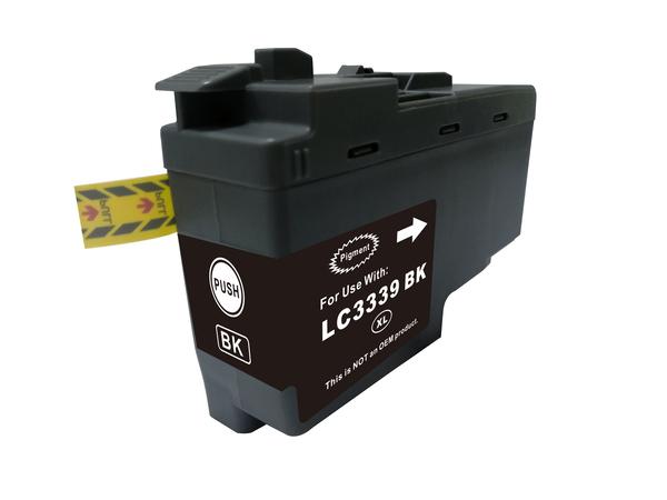 Premium Black Inkjet Cartridge replacement for LC-3339B, designed for Brother printers, featuring a sleek black design.