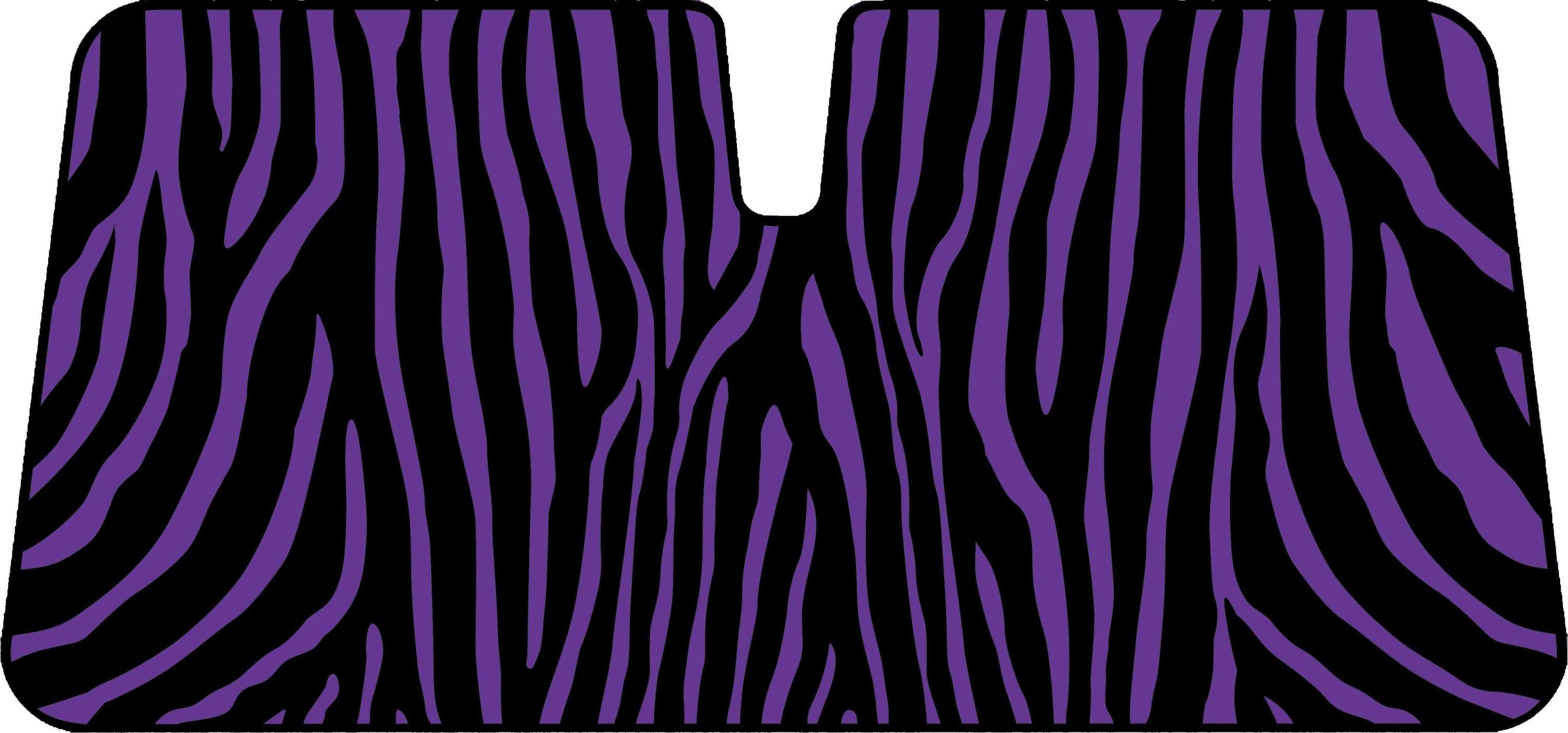 Premium Sun Shade in Zebra Purple, measuring 147cm x 68.5cm, designed to protect car interiors from UV rays and heat.