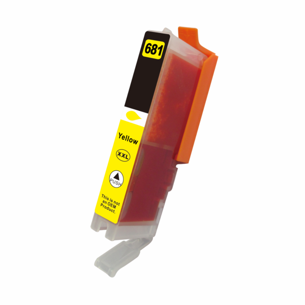 Premium Yellow Compatible Inkjet Cartridge for Canon printers, showcasing vibrant yellow color and sleek design.