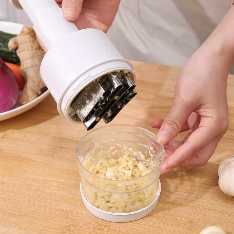 Press Kitchen Cutter Garlic Onion Pat Knife with stainless steel blade and ergonomic handle, designed for easy chopping of garlic and onions.