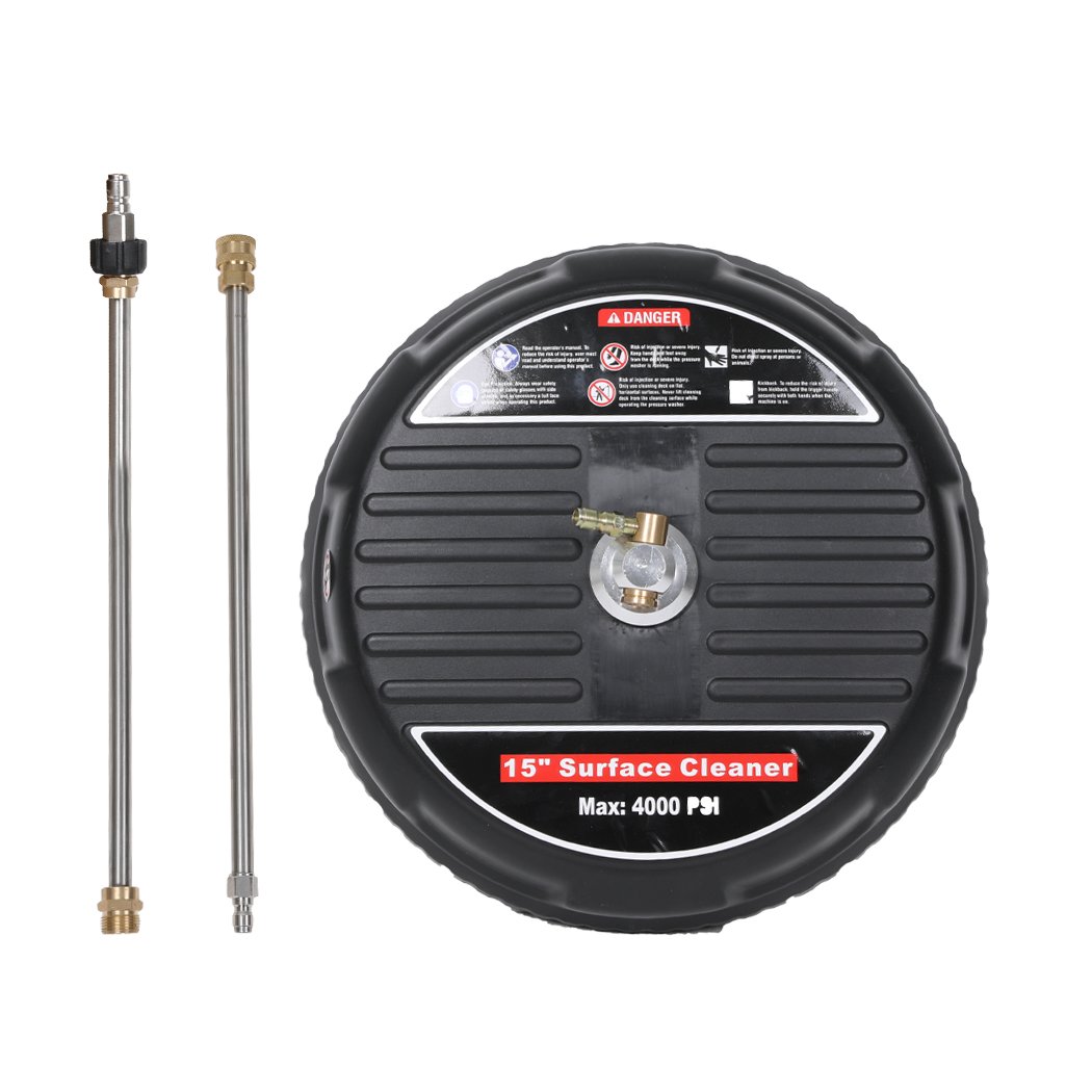 Pressure Washer Surface Cleaner with stainless steel jets and ergonomic design, ideal for outdoor cleaning tasks.