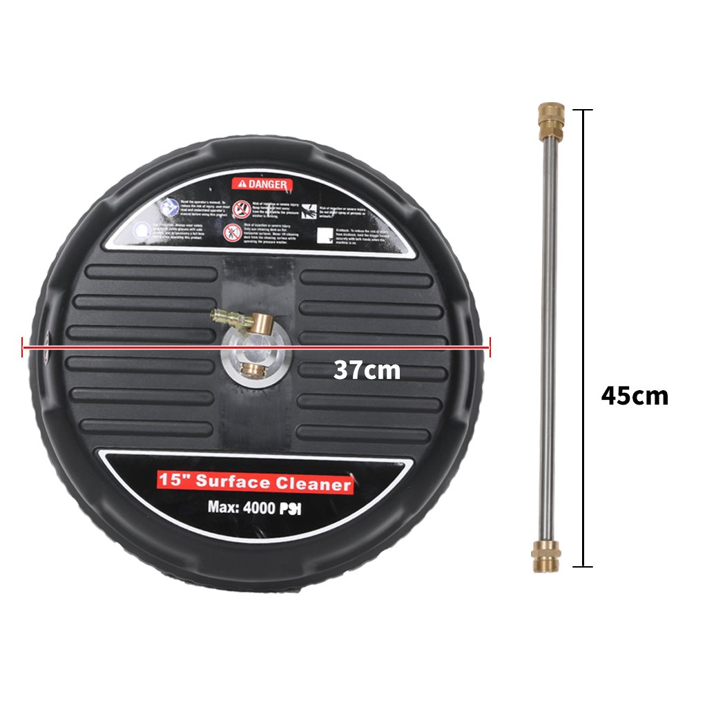 Pressure Washer Surface Cleaner with stainless steel jets and ergonomic design, ideal for outdoor cleaning tasks.