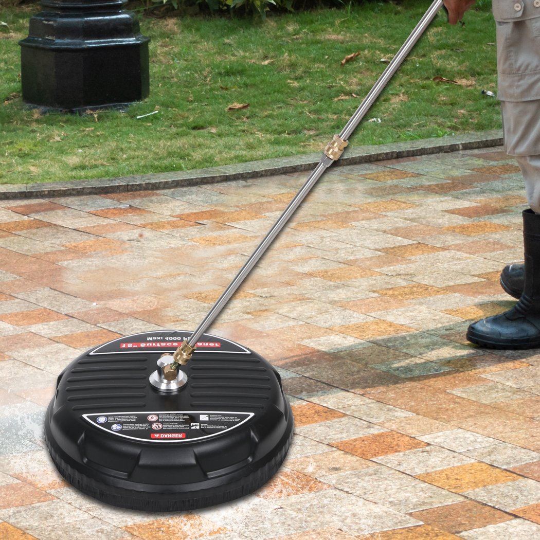 Pressure Washer Surface Cleaner with stainless steel jets and ergonomic design, ideal for outdoor cleaning tasks.