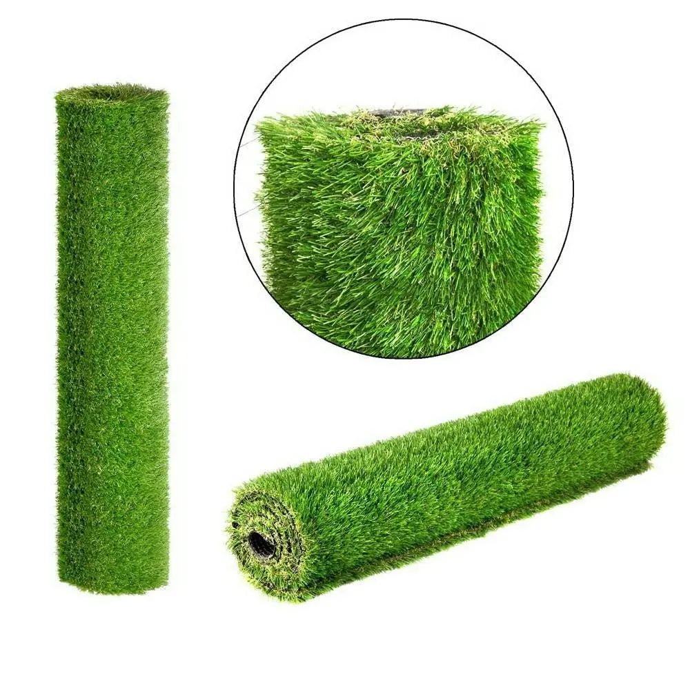 Primeturf Synthetic Artificial Grass in a lush green color, showcasing its realistic texture and vibrant hues, perfect for outdoor landscaping.