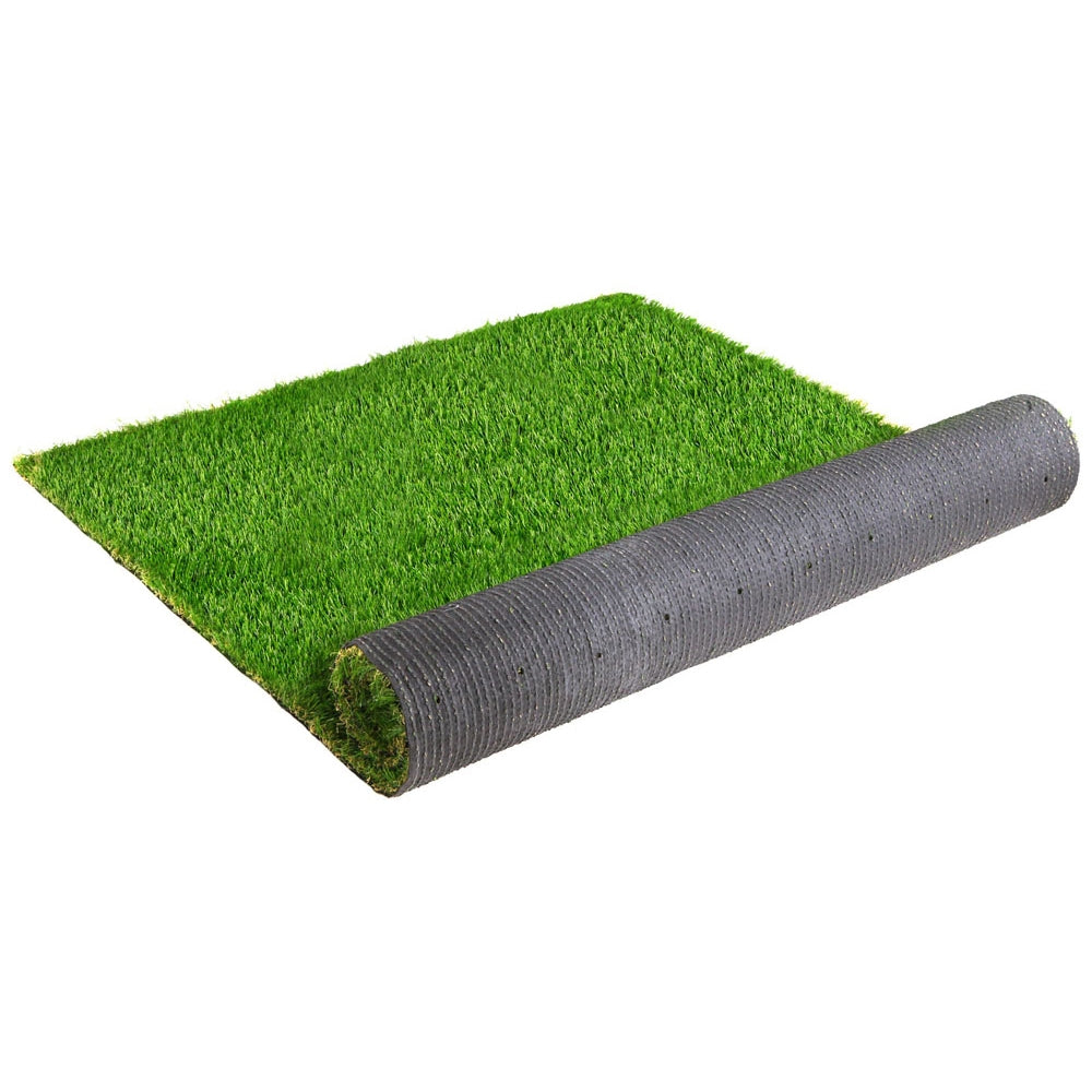 Primeturf Synthetic Grass Artificial Fake Lawn roll, showcasing its lush green color and realistic texture, ideal for outdoor spaces.
