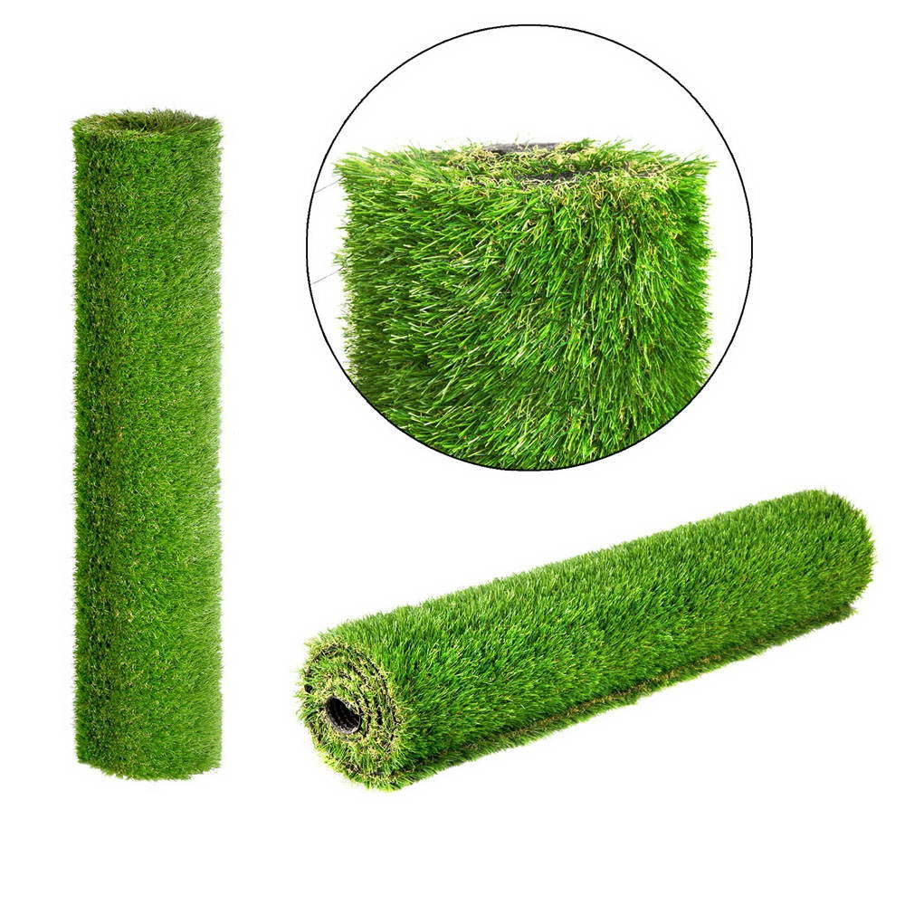 Primeturf Synthetic Grass Artificial Fake Lawn roll, showcasing its lush green color and realistic texture, ideal for outdoor spaces.