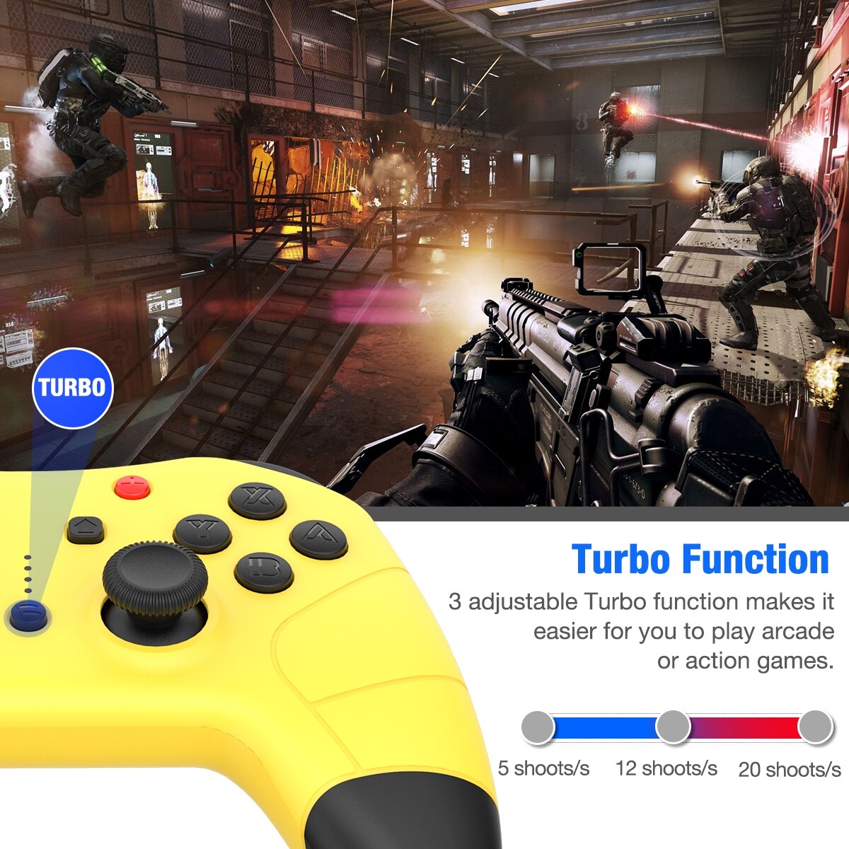 Pro Controllers for Nintendo Switch/Switch Lite, featuring ergonomic design and wireless connectivity for enhanced gaming experience.