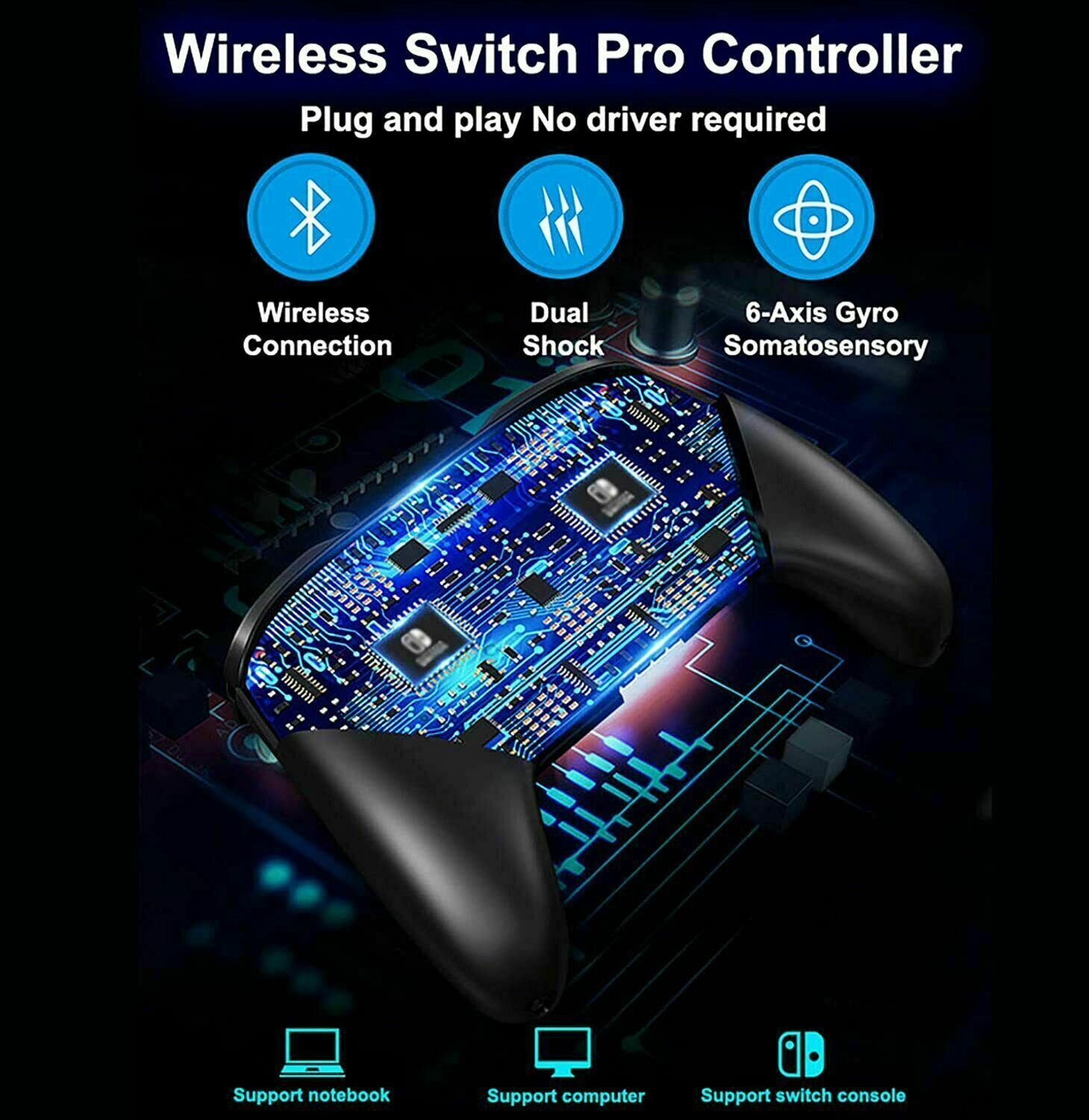 Pro Wireless Game Controller Gamepad Joystick Remote designed for Nintendo Switch and Switch Lite, featuring ergonomic design and customizable buttons.