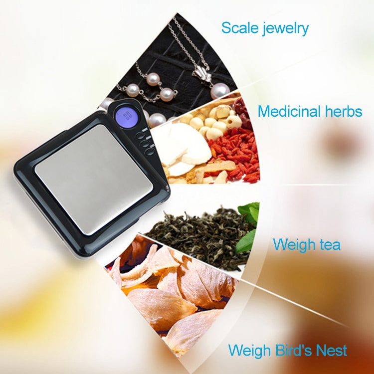 Professional Digital Pocket Scale with LCD display, measuring up to 500g with a sleek design.