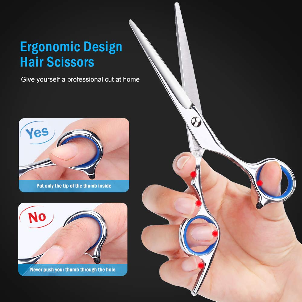 Professional Hair Cutting Thinning Scissors set including barber shears, hairdressing tools, and accessories in a sleek design.