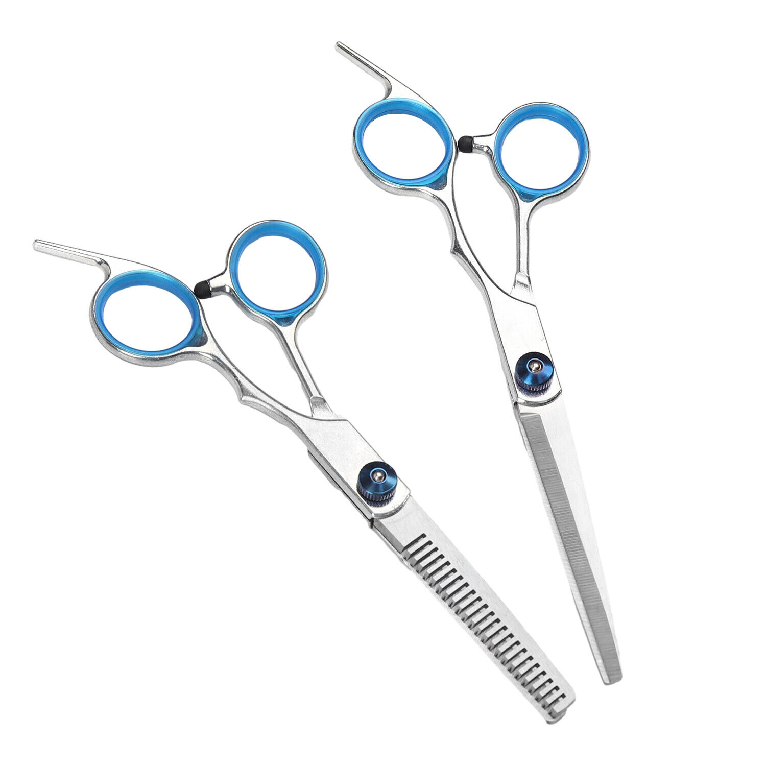 Professional Hair Cutting Thinning Scissors set including barber shears, hairdressing tools, and accessories in a sleek design.