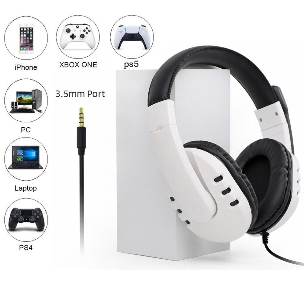 PS5 Wired Over Ear Stereo Gaming Headset with Microphone, featuring comfortable ear cups and a sleek design, perfect for immersive gaming.