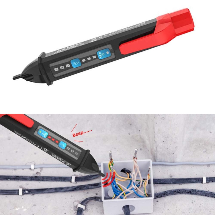 PT202A Digital Display Test Pen with a sleek design, showcasing its multi-function capabilities for non-contact voltage detection.
