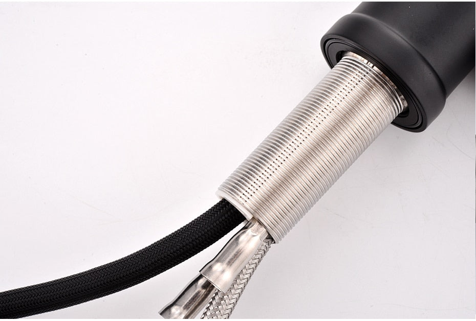 Close-up of braided cables.