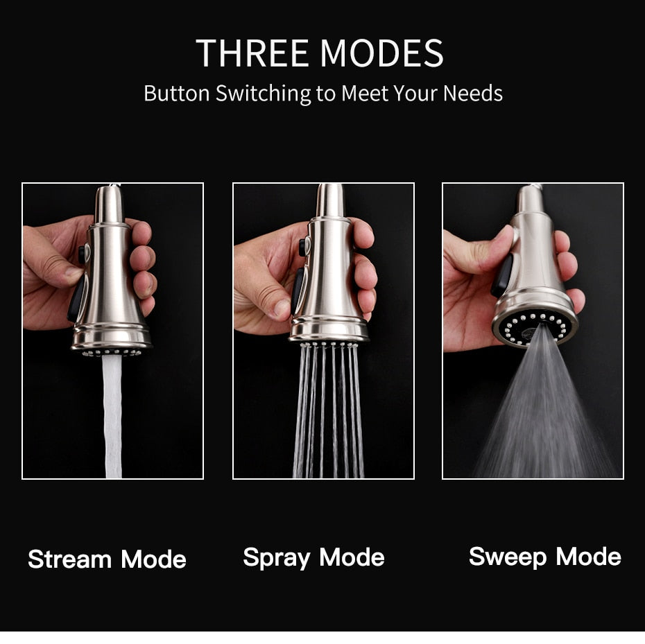 Three faucet modes demonstration.
