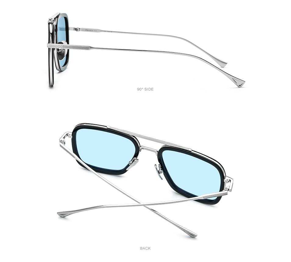 Pure Titanium Acetate Polarized Sunglasses for men, featuring a retro Tony Stark design with a titanium frame and polarized lenses.