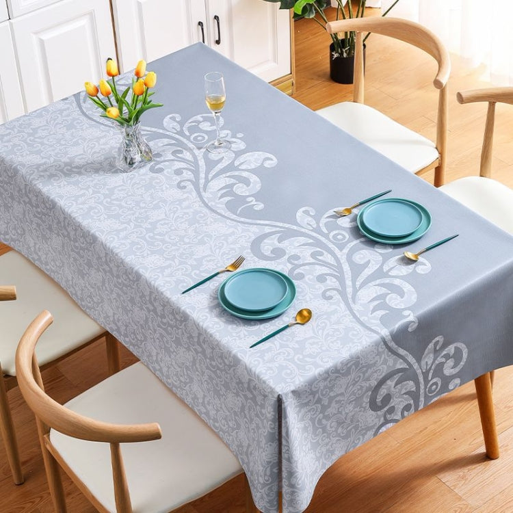 PVC Waterproof Oil-proof Embroidery Yarn Tablecloth showcasing elegant embroidery design, perfect for dining protection.