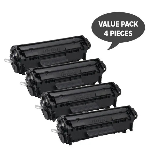 Q2612A #12A Cart-303 Premium Generic Toner set of 4, featuring high-quality laser printer cartridges in a compact package.