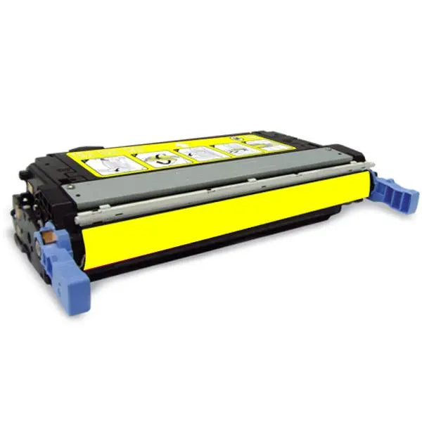 Yellow Premium Generic Toner Cartridge Q5952A #643A Q6462A #644A, remanufactured for high-quality printing.