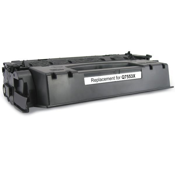 Q7553X Premium Generic Toner cartridge, compatible with various printer models, showcasing its sleek design and quality build.