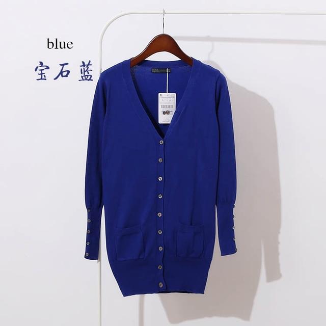 Quality Guarantee Spring Autumn Women Shell Button Cardigan in solid knit, featuring pockets and a V-neck collar, perfect for casual wear.