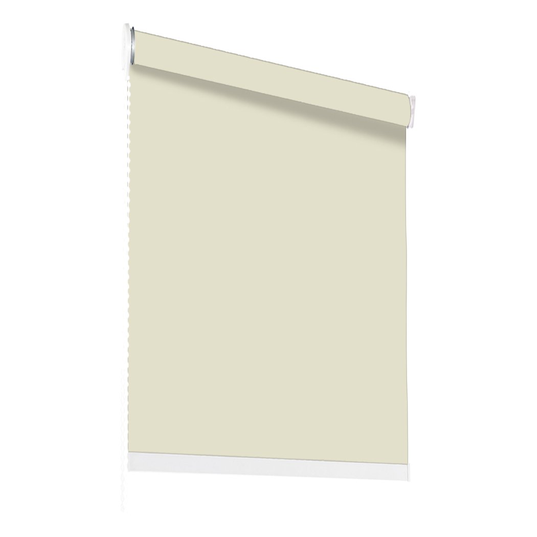 Quality Modern Blockout Roller Blinds in biscuit color, showcasing a sleek design and durable mechanism for full sun shading.