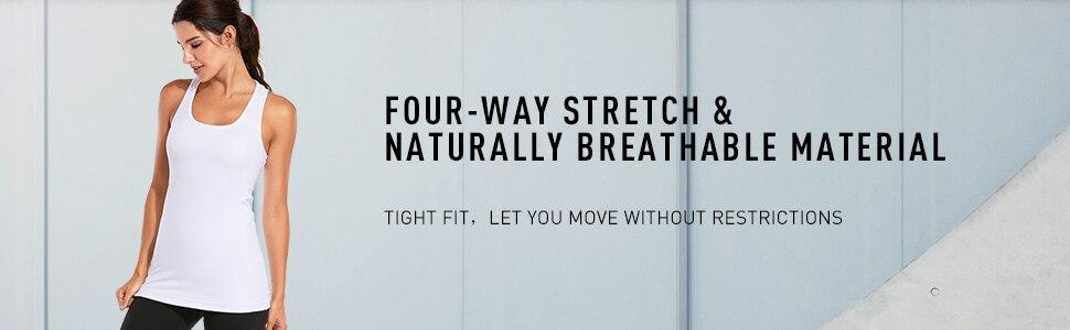 A stylish collection of Racerback Workout Tank Tops for Women in various colors including black, white, pink, and blue violet, showcasing their sleeveless design.