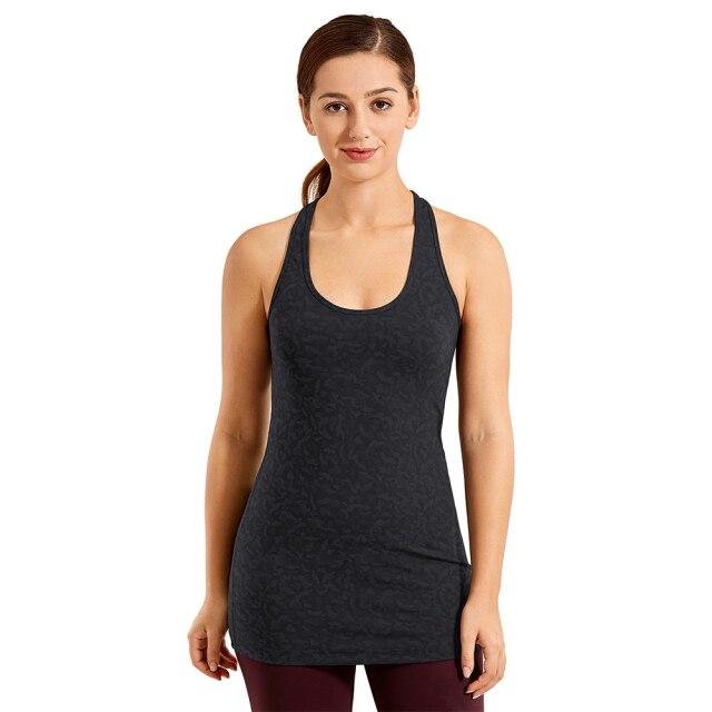 A stylish collection of Racerback Workout Tank Tops for Women in various colors including black, white, pink, and blue violet, showcasing their sleeveless design.