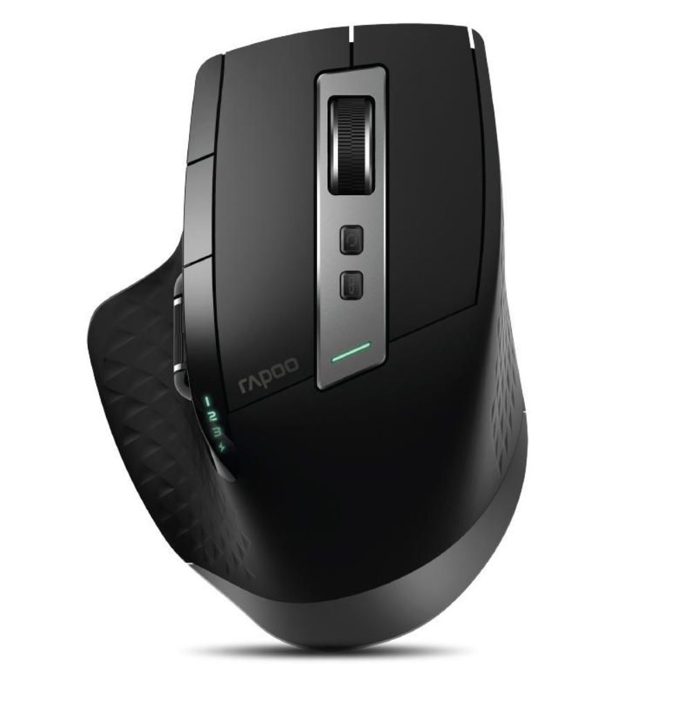 RAPOO MT750S Multi-Mode Bluetooth & 2.4G Wireless Mouse with adjustable DPI settings and ergonomic design.