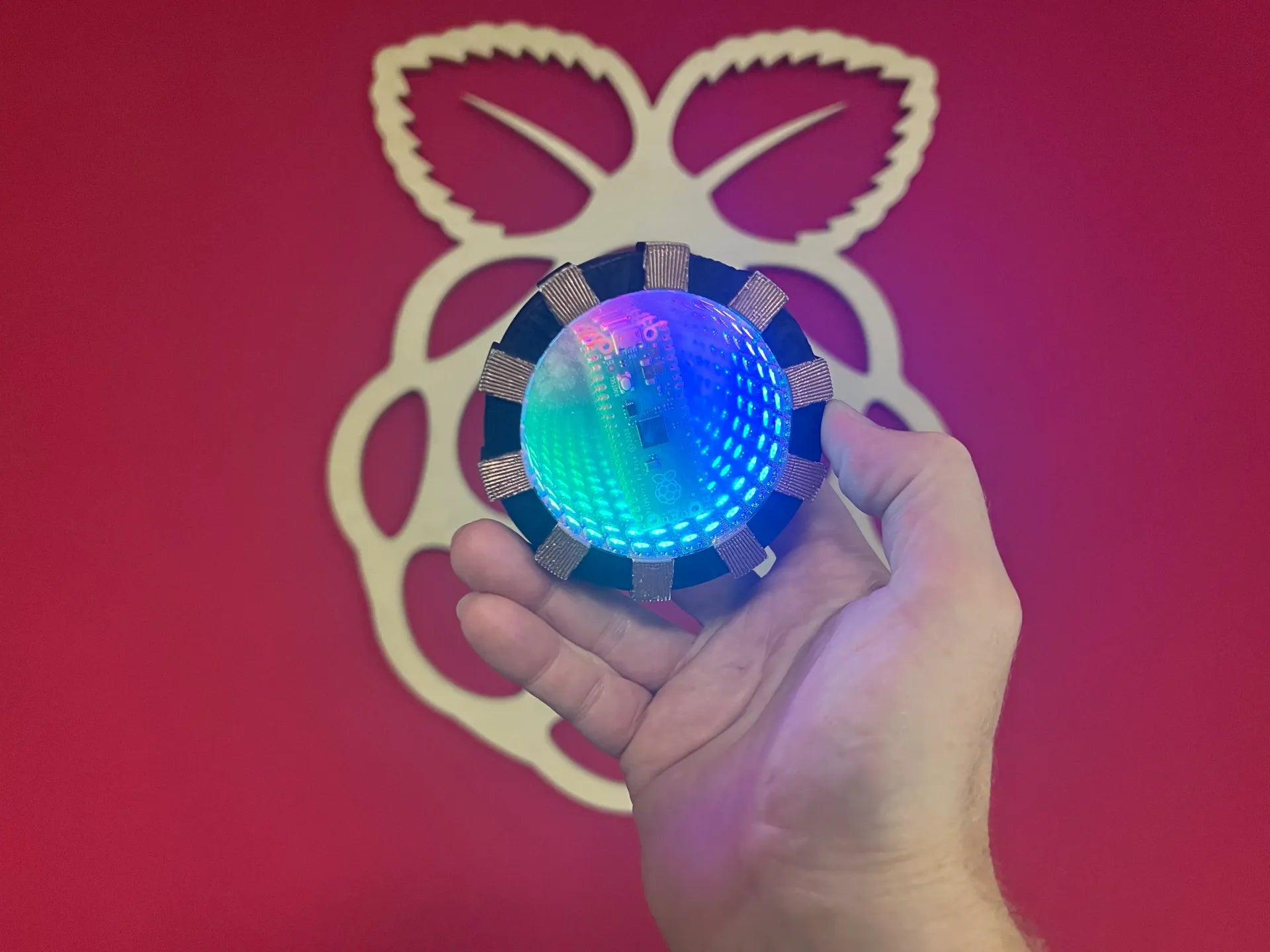 3D printed parts for Raspberry Pi Pico Iron Man Arc Reactor project, showcasing intricate designs and components.