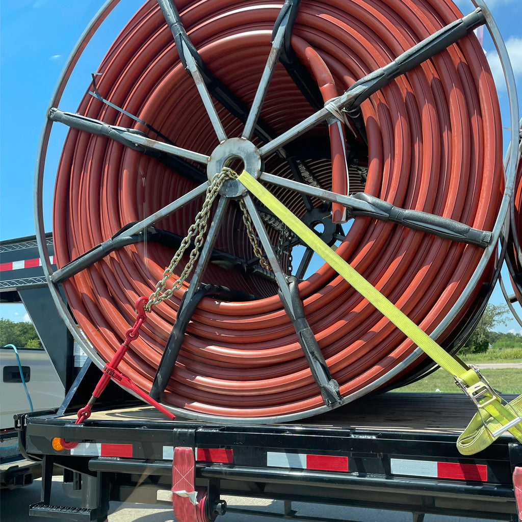 Heavy-duty Ratchet Chain Binder 3/8 - 1/2" with forged steel handle and powder coat finish, designed for secure cargo tie-downs.