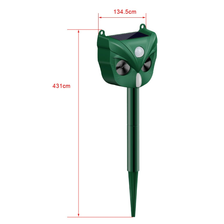 RC546 Outdoor Smart Solar Animal Ultrasonic Repeller with solar panel and LED light, designed for effective animal deterrence.