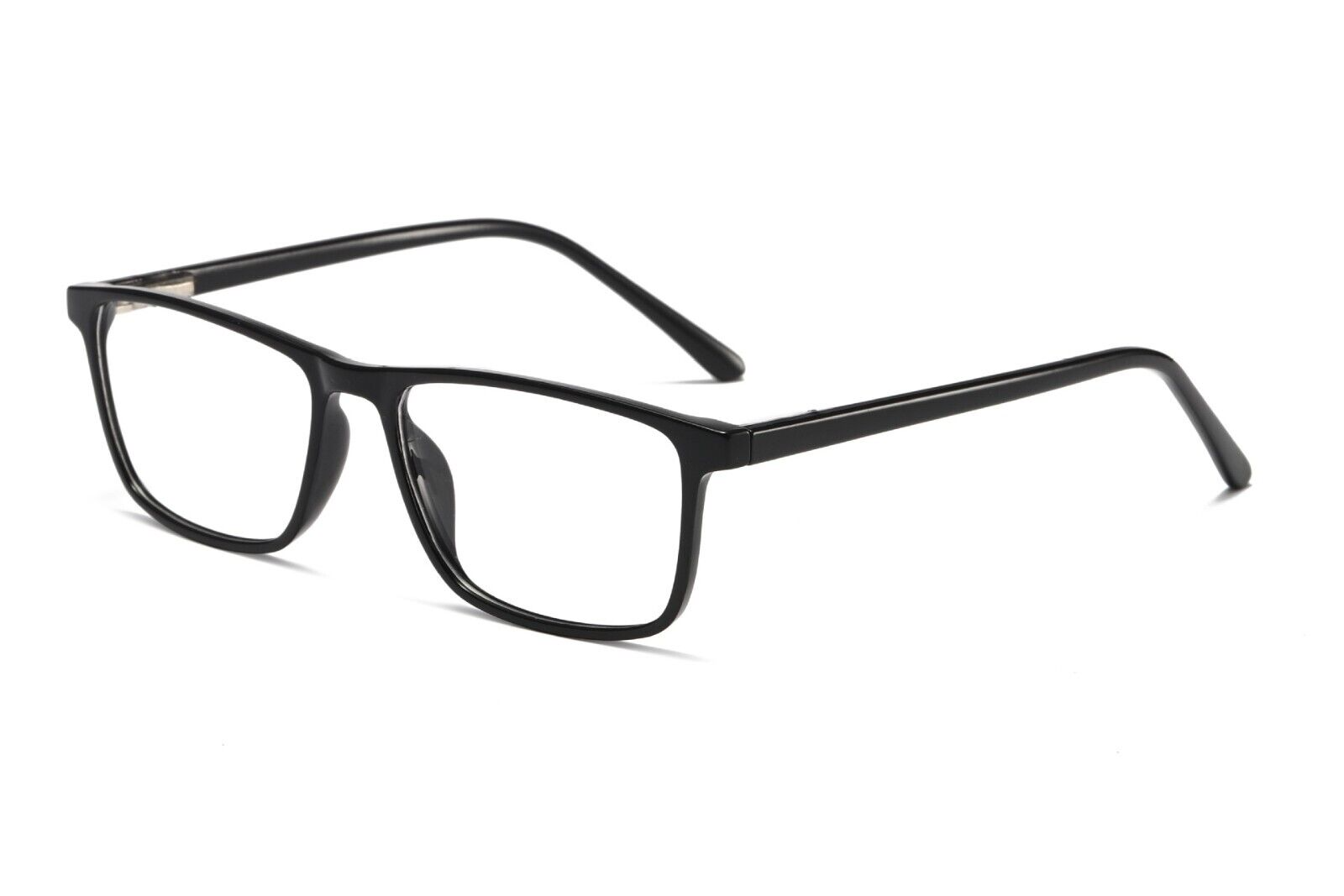 An assortment of eight pairs of unisex reading glasses in various styles, featuring lightweight plastic frames and clear lenses, suitable for men and women.