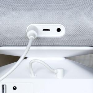 Rechargeable battery base for Amazon Echo Show 5, featuring a sleek design and angle-adjustable stand for portable use.