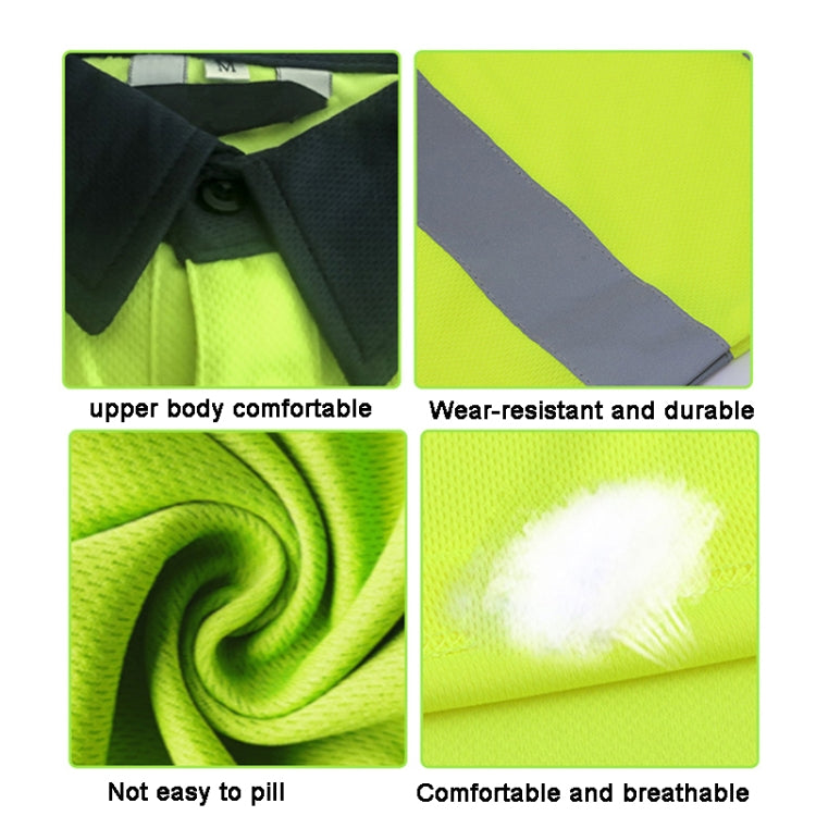 Reflective Quick-drying T-shirt with lapel and short sleeves, designed for safety and comfort in work environments.