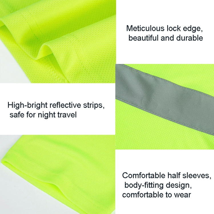 Reflective Quick-drying T-shirt with lapel collar and short sleeves, designed for safety and comfort in work environments.