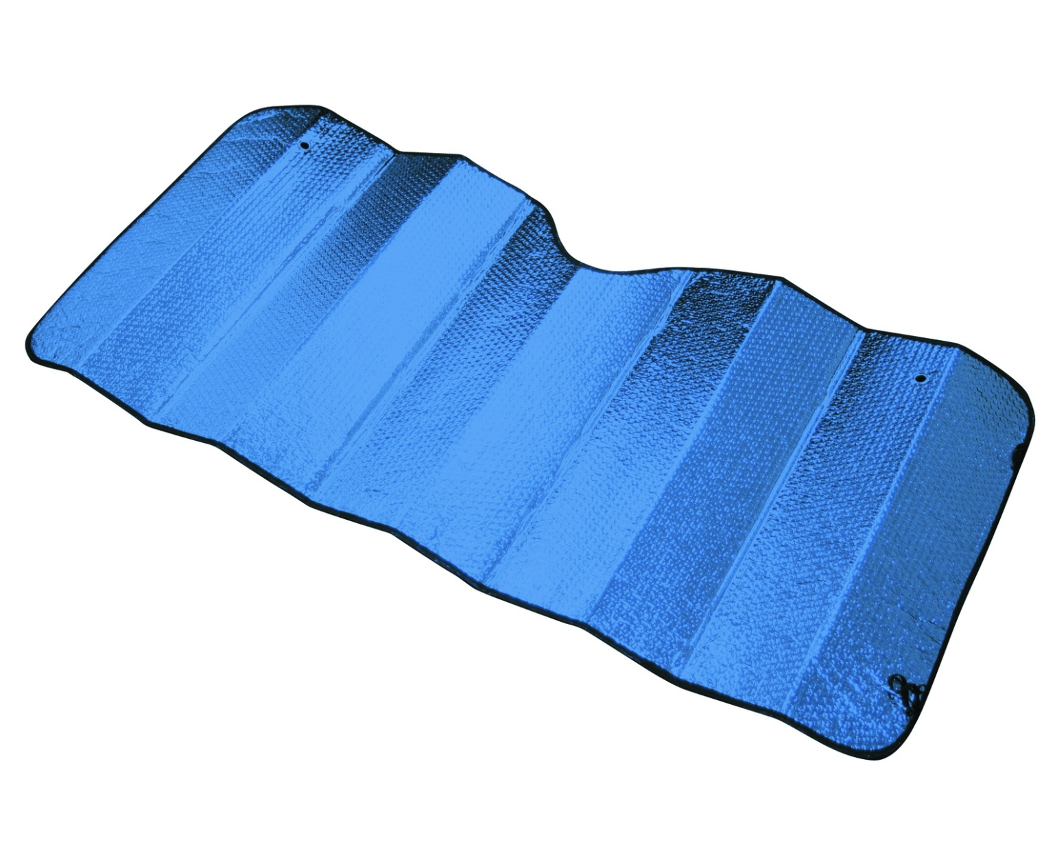 Reflective Sun Shade in blue color, measuring 130cm x 60cm, designed to protect car interiors from UV rays and heat.