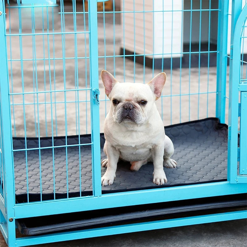 A soft and absorbent reusable pet diaper mat designed for dogs, featuring a non-slip backing and stylish design, perfect for training and comfort.