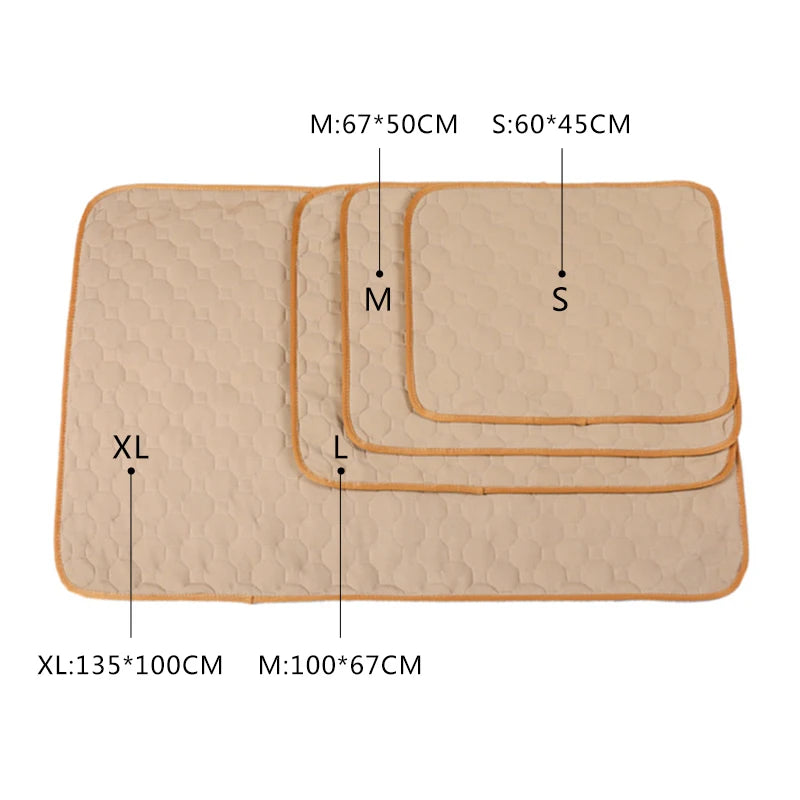 A soft and absorbent reusable pet diaper mat designed for dogs, featuring a non-slip backing and stylish design, perfect for training and comfort.