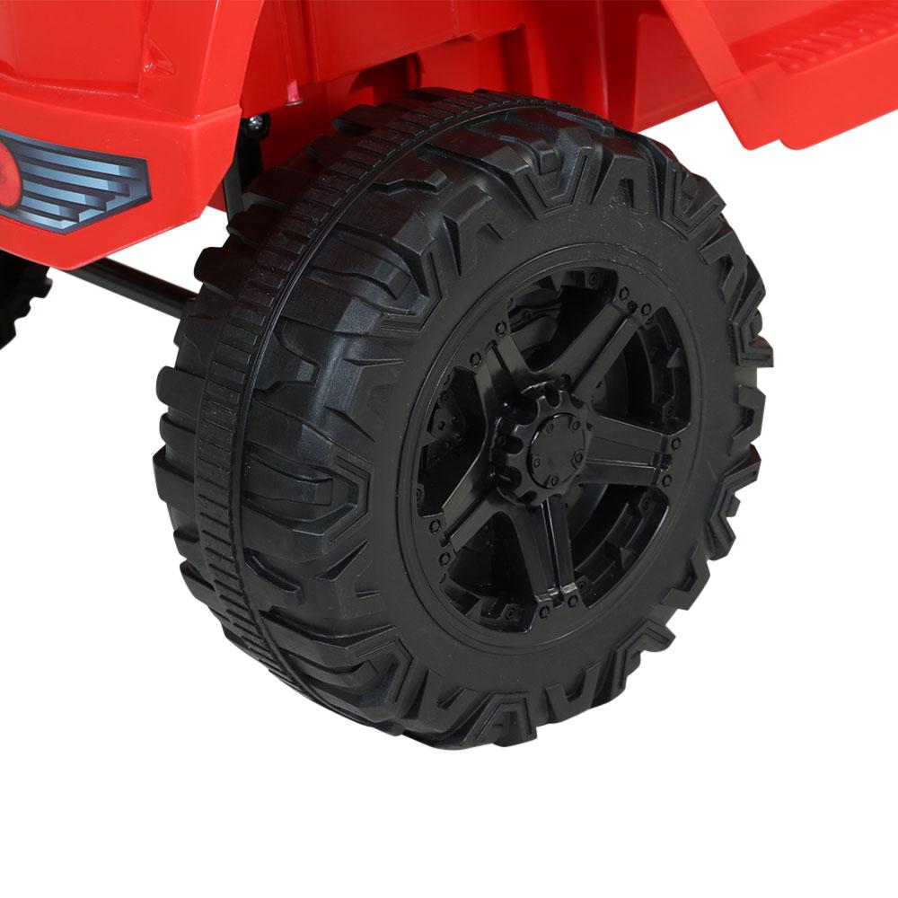 Rigo Kids Ride On Car Electric 12V Jeep in vibrant red color, featuring stylish design, working headlights, and remote control functionality.