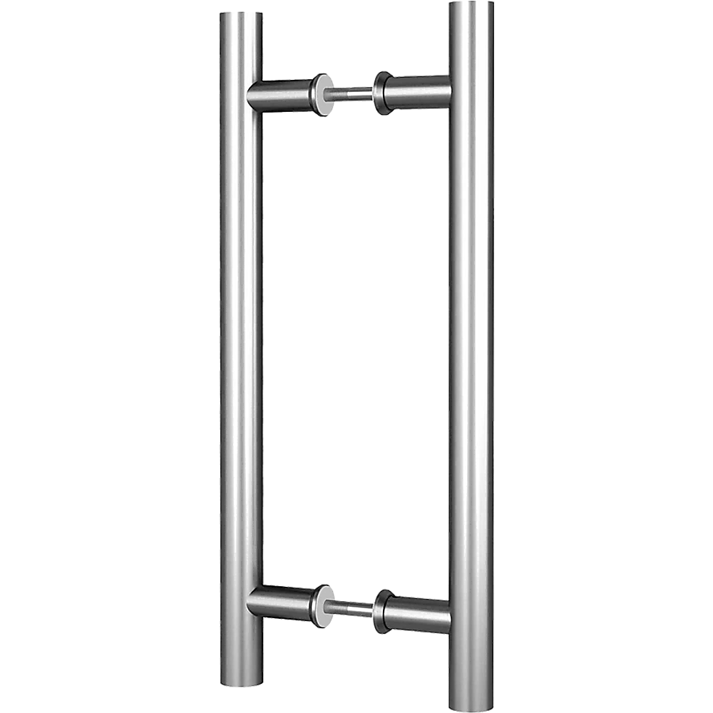 Round 300mm Push Pull Stainless Steel Door Handle showcasing its sleek design and durable construction, ideal for various door types.