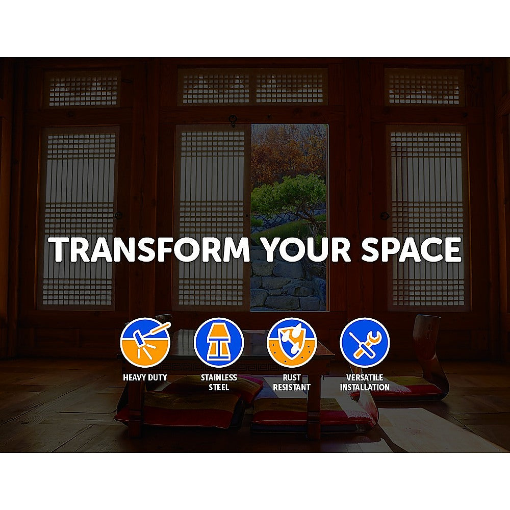 Round 300mm Push Pull Stainless Steel Door Handle showcasing its sleek design and durable construction, ideal for various door types.