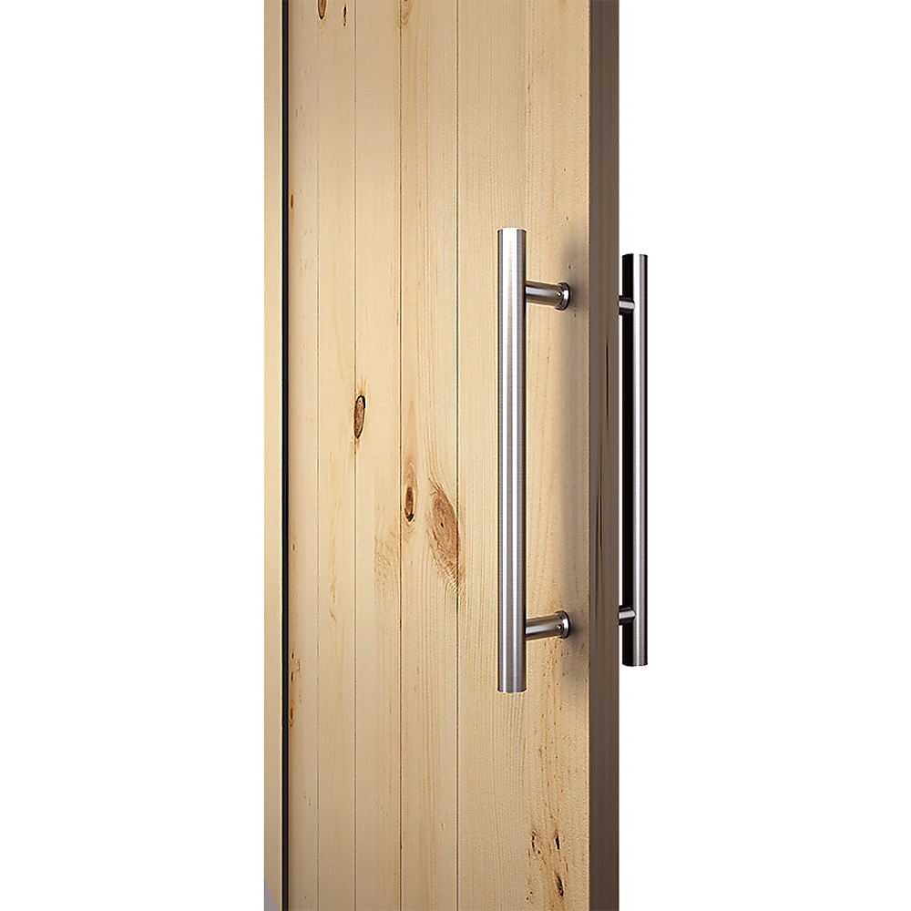 Round 300mm Push Pull Stainless Steel Door Handle showcasing its sleek design and durable construction, ideal for various door types.