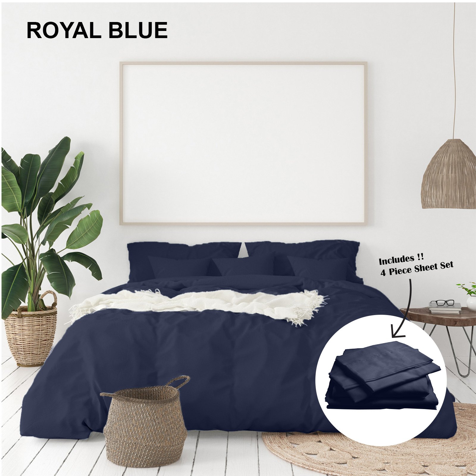 Royal Comfort 1000 Thread Count Bamboo Cotton Sheet and Quilt Cover Set featuring a luxurious blend of bamboo and cotton for ultimate comfort.