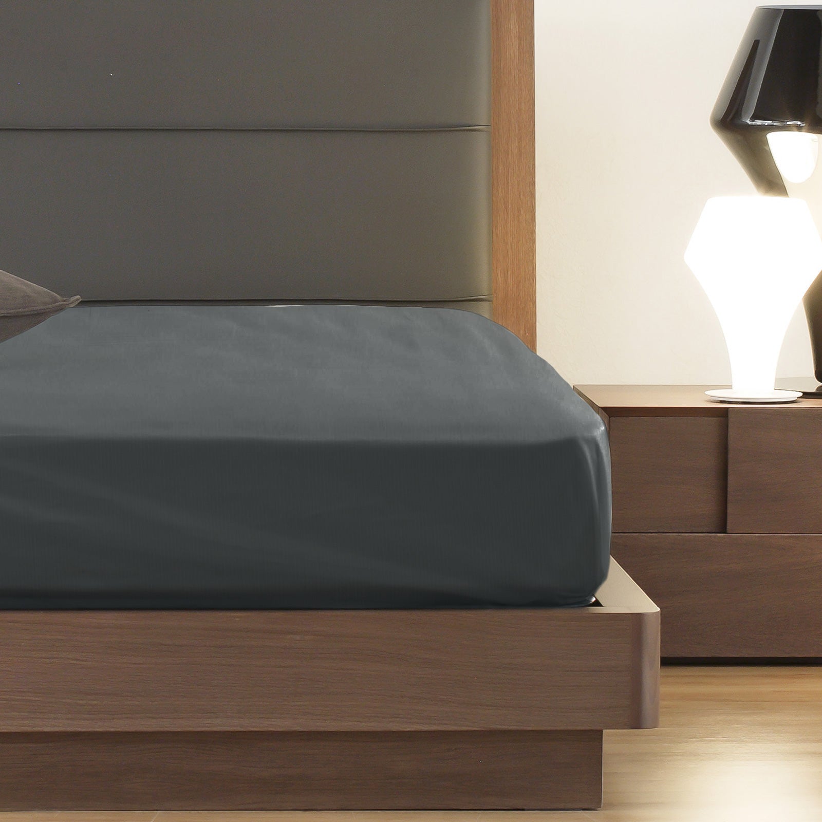 Royal Comfort 1000 Thread Count Fitted Sheet in various colors, showcasing its luxurious texture and quality.