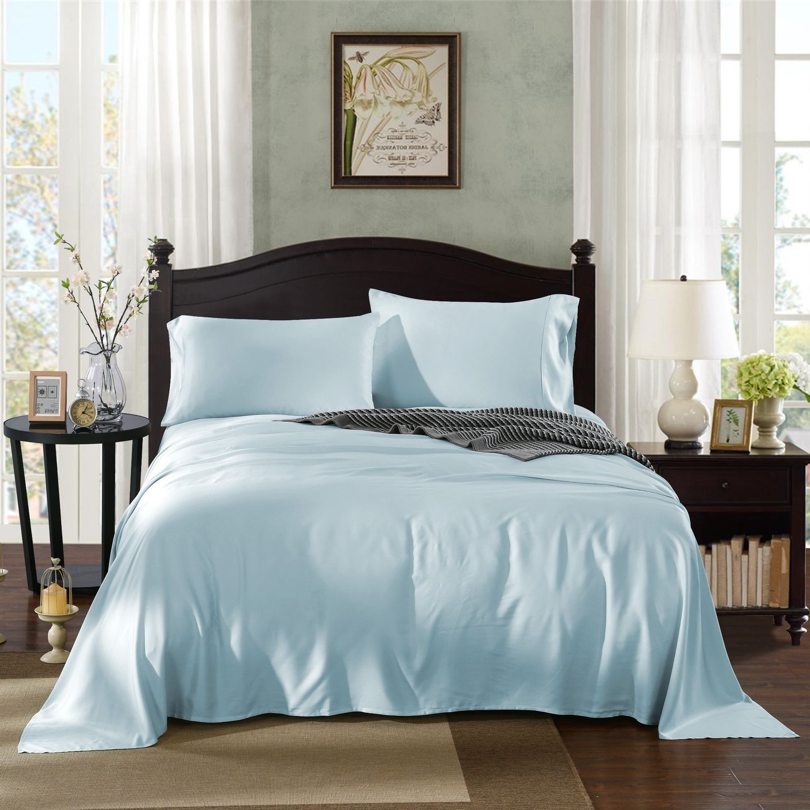 Royal Comfort 1000TC Bamboo Sheet Set featuring luxurious soft texture and elegant design in neutral colors.