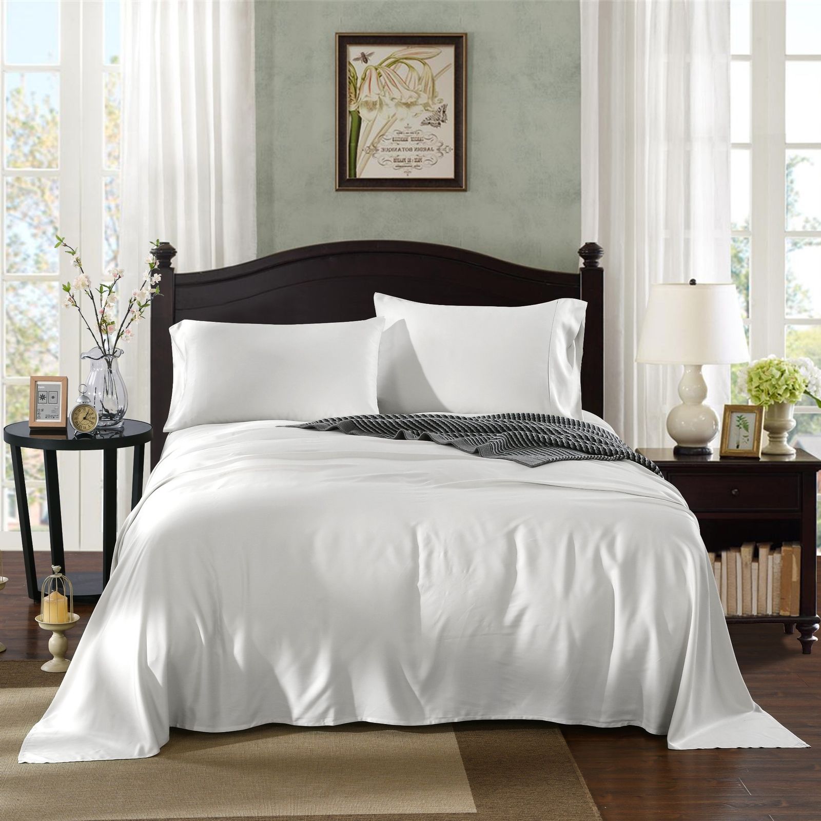 Royal Comfort 1000TC Bamboo Sheet Set featuring soft, breathable fabric in a modern bedroom setting.