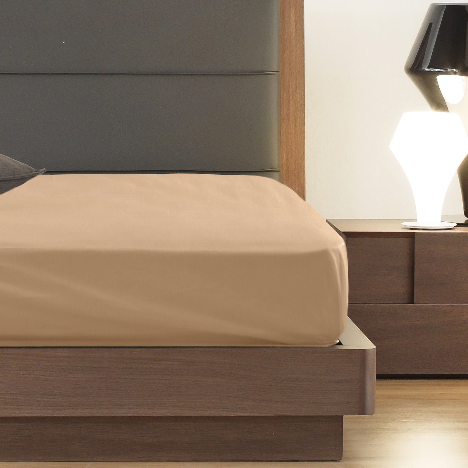 Royal Comfort 1200 Thread Count Fitted Sheet in various colors, showcasing its luxurious texture and quality fabric.