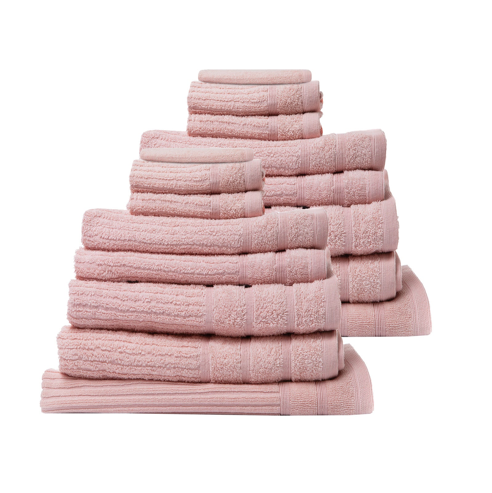 Royal Comfort 16 Piece Egyptian Cotton Eden Towel Set featuring luxurious 600GSM towels in various colors, including bath towels, hand towels, face towels, bath mats, and hand gloves.