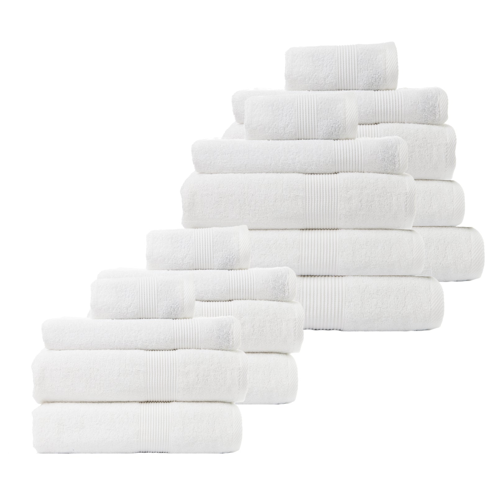 Royal Comfort 18 Piece Cotton Bamboo Towel Bundle Set showcasing various towels and bath mats in a luxurious arrangement.